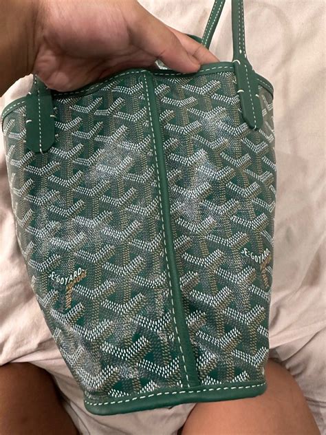 mini green goyard|authentic Goyard anjou mini black.